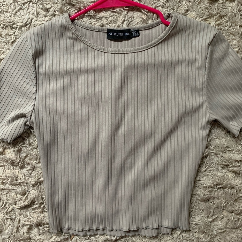 Pretty little thing basic ripped cropped top